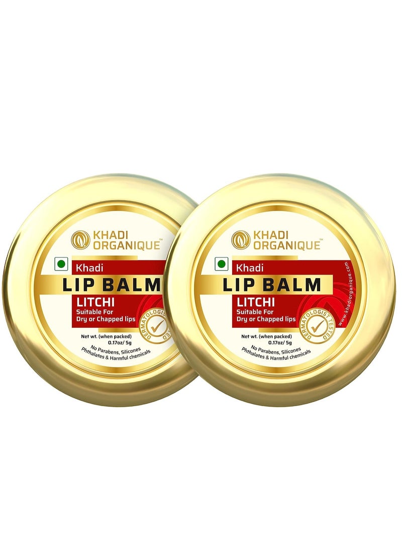 Khadi ORGANIQUE Khadi Organique Litchi Lip Balm 100% Organique 10gm(Pack Of 2)  - Image 1