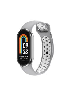Suitable For Mi Band 9 Strap Mi Band Nike Double Color Hole Strap Mi Band 8 Split Wristband-Color:Gray-Specifications:M 8/9