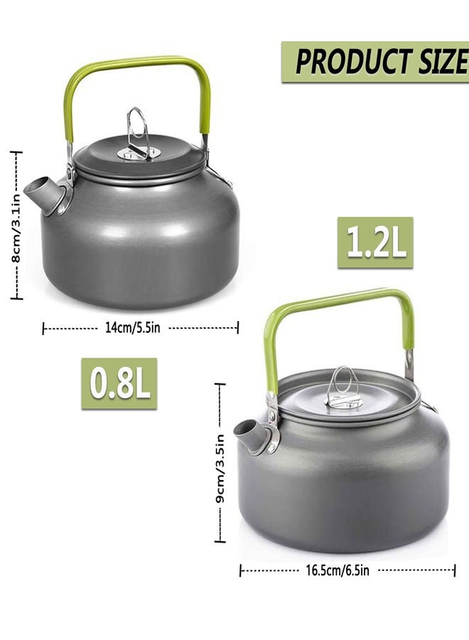 HAWAWA 1.2L Outdoor Camping Kettle Portable, Aluminum Water Pot with Carrying Bag, Compact Lightweight Teapot for Barbecue Picnic Hiking  - Image 2