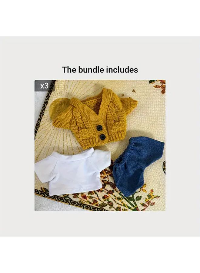 Yellow Sweater T Shirt Pants 3 Piece Set For Boys Cool Casual Outfit Gift - Image 1