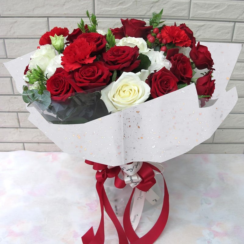 Hohopeti 10pcs Floral Pattern Flower Wrapping Paper DIY Packaging Paper for Bouquets Christmas Box Rice White Color - Image 4