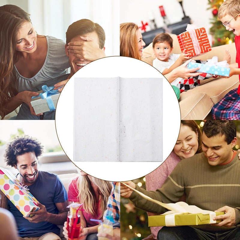 Hohopeti 10pcs Floral Pattern Flower Wrapping Paper DIY Packaging Paper for Bouquets Christmas Box Rice White Color - Image 5