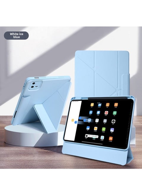 Xiai Flat Panel 720 Magnetic Protective Cover 3 Y Folding 6SPro Rotating 56Pro Horizontal And Vertical Screen 12.4 For Drop 12-Color:White Ice Blue -Applicable Models:Xiaipad 7/7pro( 11.2inch )