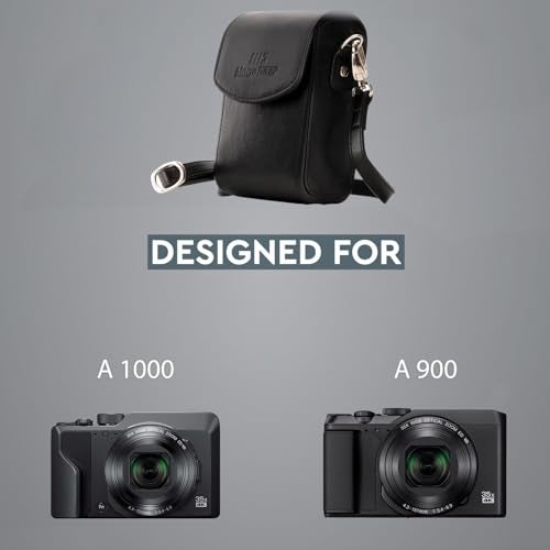 MegaGear Leather Camera Case Compatible with Nikon Coolpix A900, Ever Ready with Strap - Black - Image 5