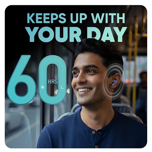 Mivi DuoPods Sync in Ear Earbuds | 60H Playtime Bluetooth Earphones Wireless | Earbuds ENC for Clear Calls | 13mm Drivers Ear Buds Wireless | Gaming Mode | BT 5.3 TWS ENC Earbuds Style | Earpods - Image 2