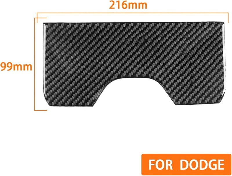 Black Carbon Fiber Cup Holder Cover For Dodge RAM 1500 2500 3500 2019 2023 Crew Cab - Image 4