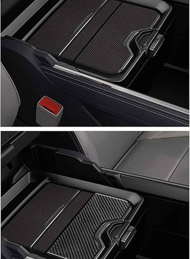 Black Carbon Fiber Cup Holder Cover For Dodge RAM 1500 2500 3500 2019 2023 Crew Cab - Image 5