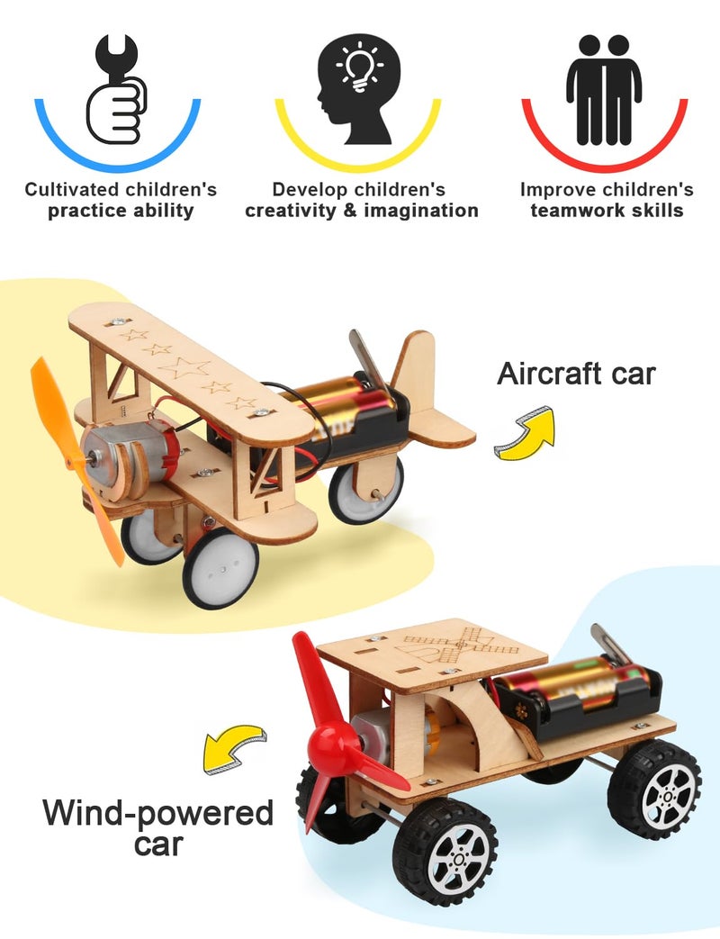 Poraxy 5 in 1 STEM Kits for Kids Age 8-10, Science Building Project Craft for 8-13, Model Car Kit, STEM Toys for Boys Girls Age 8-12, Wooden 3D Puzzles, Birthday Gifts for 6 7 8 9 10 11 12 13 Year Old - Image 3