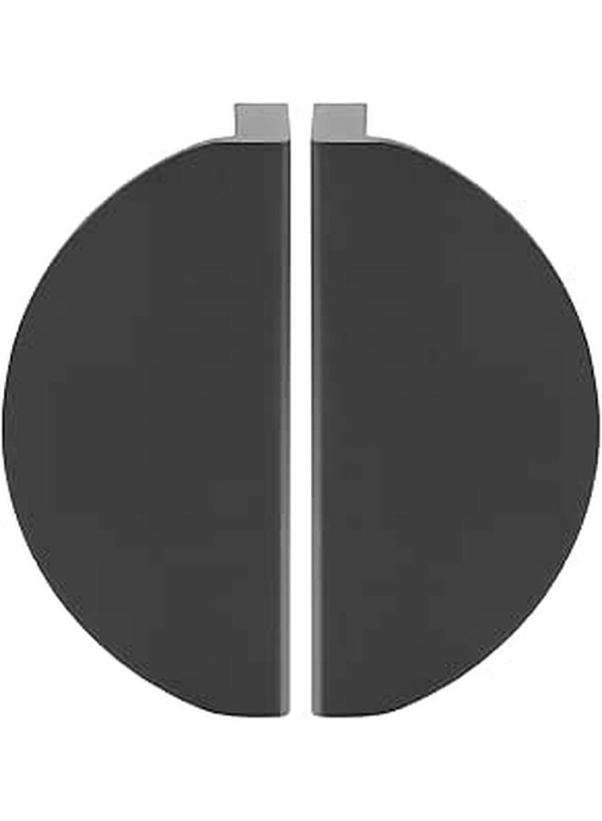 Black Matte Half Round Cabinet Pulls 64mm Hole Center Drawer Handles 2 Pack - Image 1