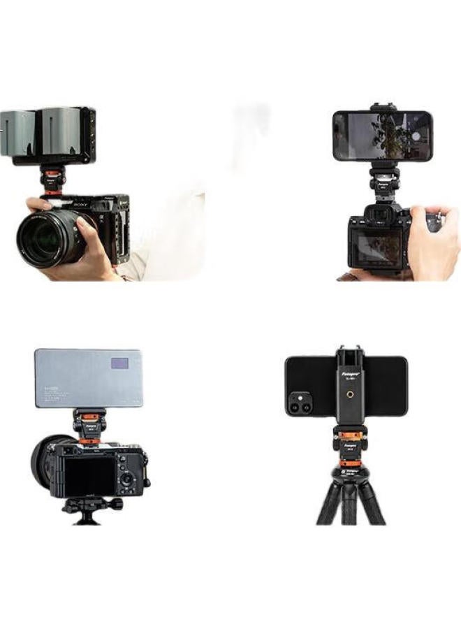 Fotopro Mt-3 Monitor Base, Damping Metal Bracket, Dslr Camera Universal Mirrorless External Cold Shoe Snail Gimbal, Orange - Image 2