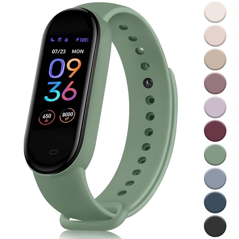 Meliya أشرطة ميليا لاستبدال حزام Amazfit Band 5 للنساء والرجال، حزام رياضي ناعم من السيليكون متوافق مع ملحقات Amazfit Band 5 (صبار) - Image 1
