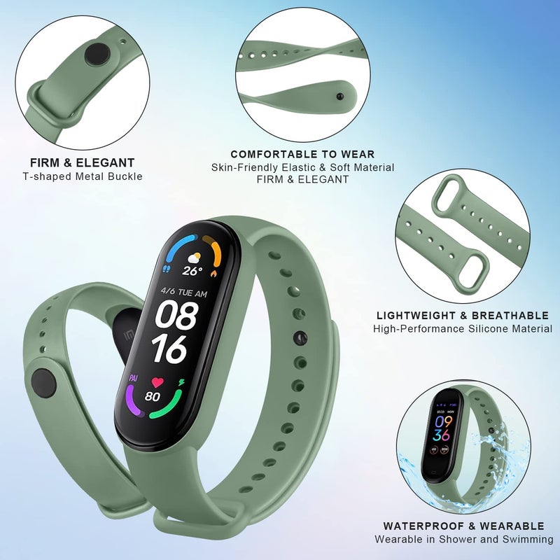 Meliya أشرطة ميليا لاستبدال حزام Amazfit Band 5 للنساء والرجال، حزام رياضي ناعم من السيليكون متوافق مع ملحقات Amazfit Band 5 (صبار) - Image 5