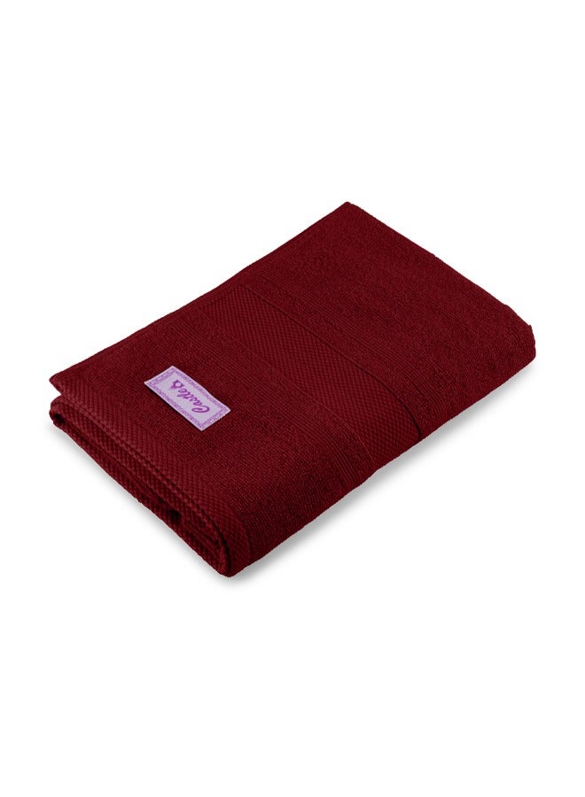 BYFT Home Castle (Maroon) Premium Cotton Bath Towel (70 X 140 Cm-Set Of 1) Highly Absorbent, High Quality Bath Linen With Diamond Dobby 550 Gsm - Image 3