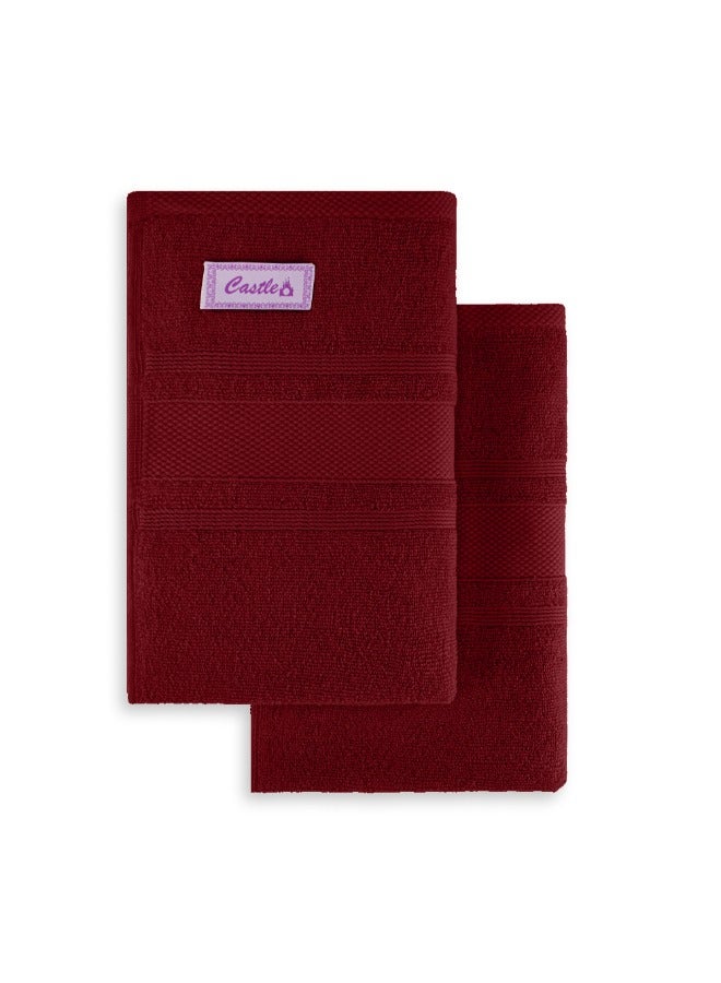BYFT Home Castle (Maroon) Premium Cotton Bath Towel (70 X 140 Cm-Set Of 1) Highly Absorbent, High Quality Bath Linen With Diamond Dobby 550 Gsm - Image 5