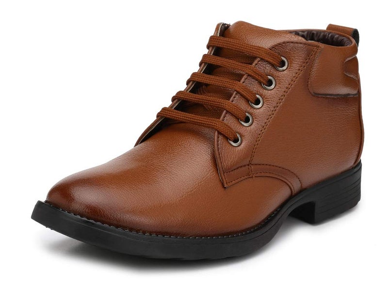 MACTREE Men's Mid Top Ankle Boots Formal Shoes (Tan, numeric_7) - Image 5