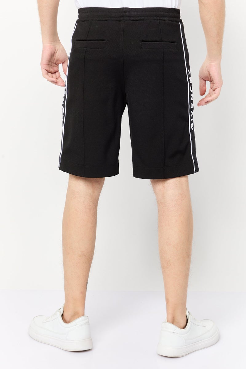 GIVENCHY Men Embroidered Logo Basic Shorts, Black - Image 4
