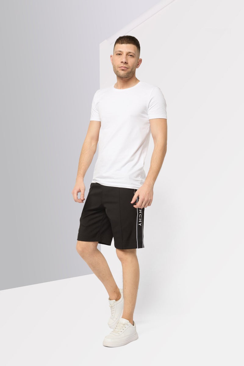GIVENCHY Men Embroidered Logo Basic Shorts, Black - Image 2