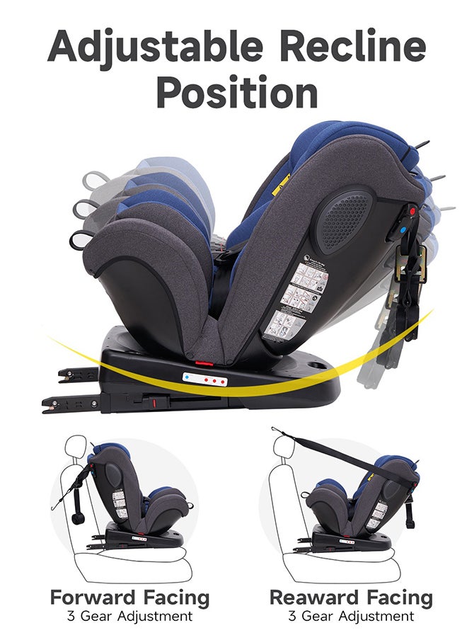 Jovikids - Rotating Angela Safety Baby Car Seat With Isofix And Top Tether, 360 Degree Swivel Child Seat, 0/1/2/3, 0 - 12 Years Old, ECE R44/04, Blue - Image 1