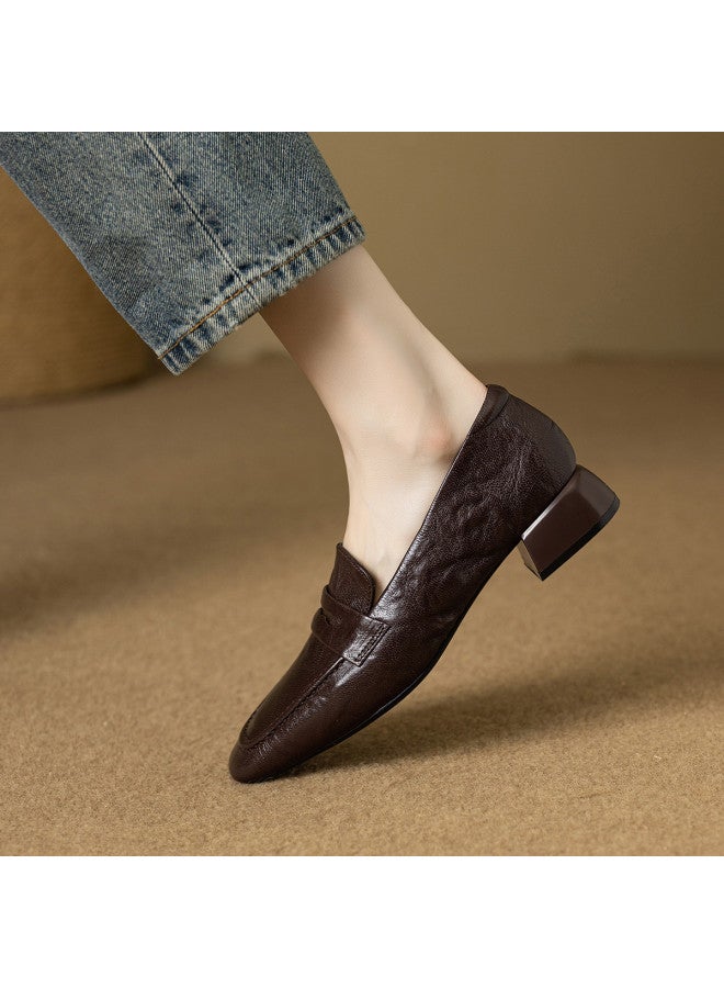 YEARCON حذاء جلد الغنم】توصية نمط ساخن: 25 سنة ربيع/خريف أحذية لوفر متعددة الاستخدامات جديدة، أحذية مسطحة مريحة للنساء، أحذية جلدية على الطراز البريطاني - Image 3