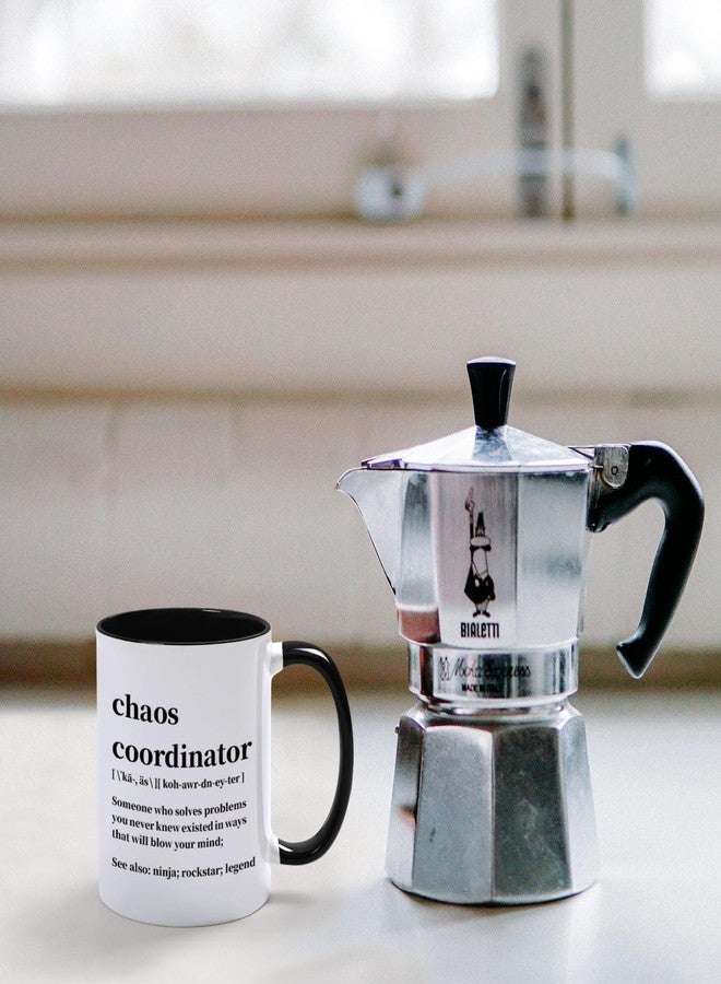 Cabtnca Chaos Coordinator Mug, Gifts, Office Gifts for Coworkers, Boss Coffee Mugs Women, Teacher/Coworker/Boss 11Oz Black Handle - Image 2