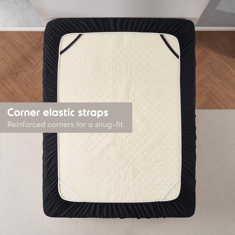 Nestl Black Extra Deep Pocket King Fitted Sheet Only, Hotel Luxury King Size Fitted Sheets Easily Fits 18 to 24 Inch Mattress, Super Soft, Wrinkle-free, and Breathable Bottom Sheets with Corner Straps - Image 5