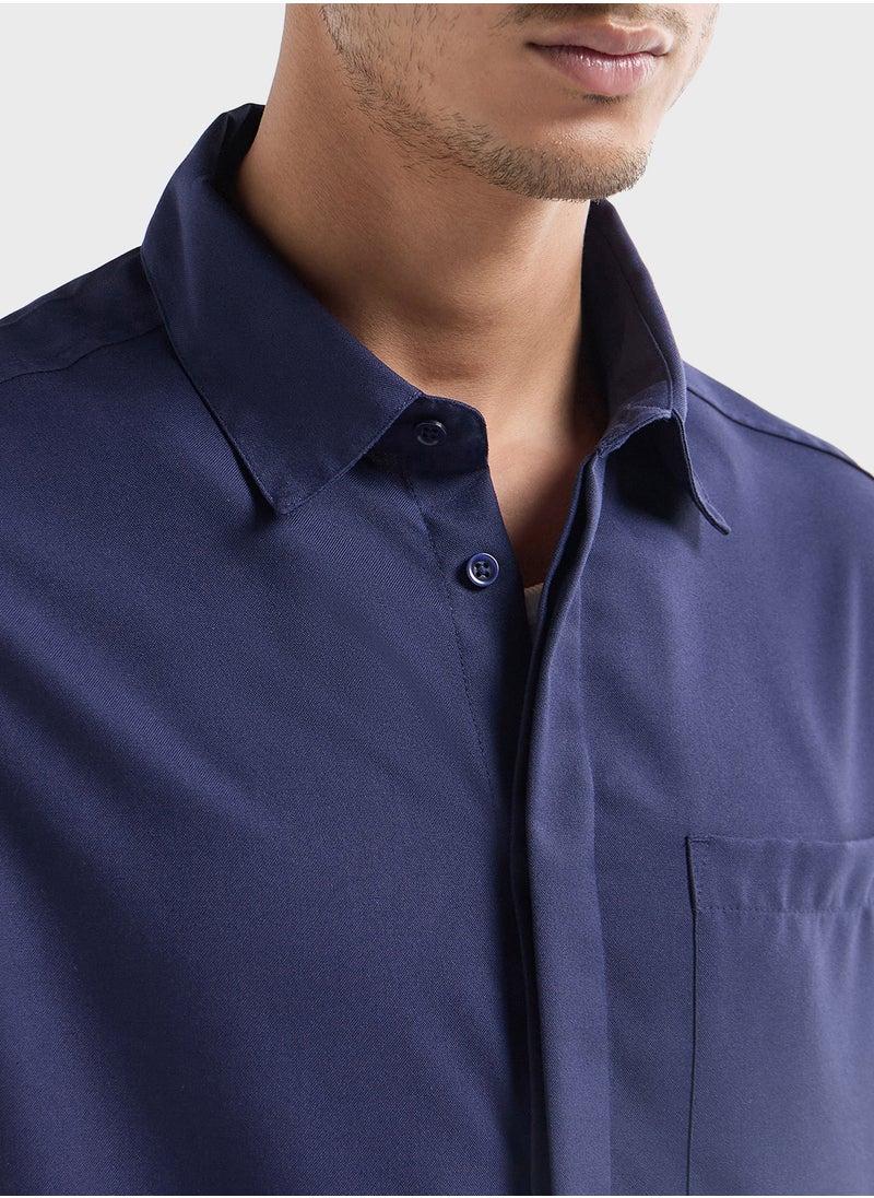 FAV Regular Fit Solid Shirt  - Image 3