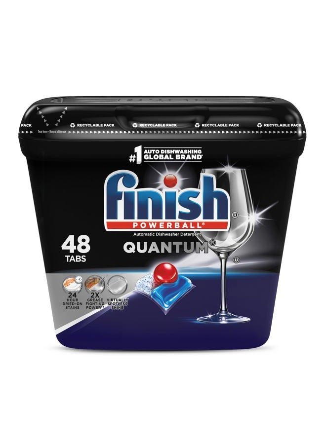 Finish Quantum Dishwasher Pods, No Pre-Rinse Dishwasher Detergent Soap Removes 24HR Dried-On Stain and Grease, Leaving a Virtually Spotless Shine, 48 Count