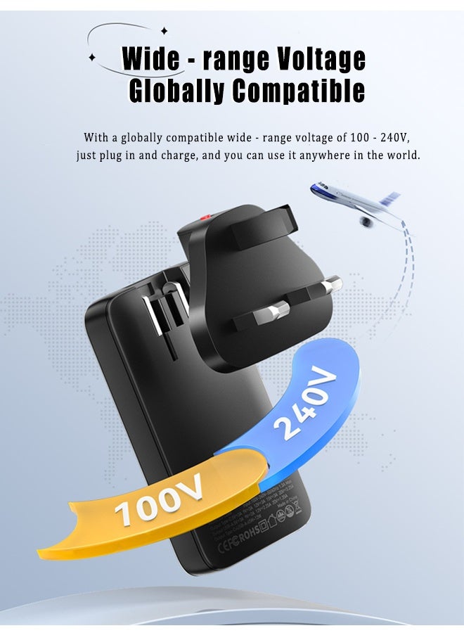 ESSAGER 65W Charger Type C 1C1A Wall Adapter,  Fast 2-Port Travel Charger Slim Design, GaN Charger, with US/UK Plugs Compatible  With iPhone 16 15 Pro Max Galaxy S24 23 Ultra Z Flip 6 5 Macbook Air iPad Pro Mini Xiaomi Vivo Grey - Image 2