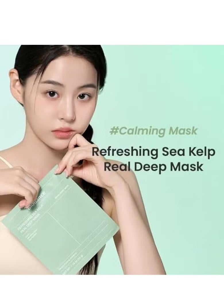 Refreshing Sea kelp Real Deep Mask, Overnight Hydrogel Mask, Calming, Oil & Sebum Control, Blemish Care 1.19oz(34g) x 4ea