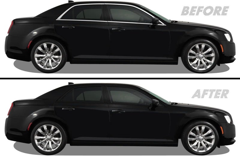 SlickMod Chrome Delete Blackout Vinyl Overlay for 2011-2021 Chrysler 300 Window Trim (Satin Black) - Image 1