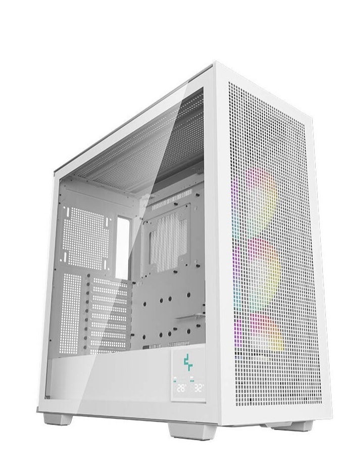 DEEPCOOL - Morpheus Full Tower ATX+ PC Case, Tempered Glass Side Panel, Up to 420mm Radiator, Real-time Digital Display, 1* 420mm ARGB Fan, 4* USB 3.0 / 1* USB Type-C, White | R-MORPHEUS-WHAPA1-G-1 - Image 1