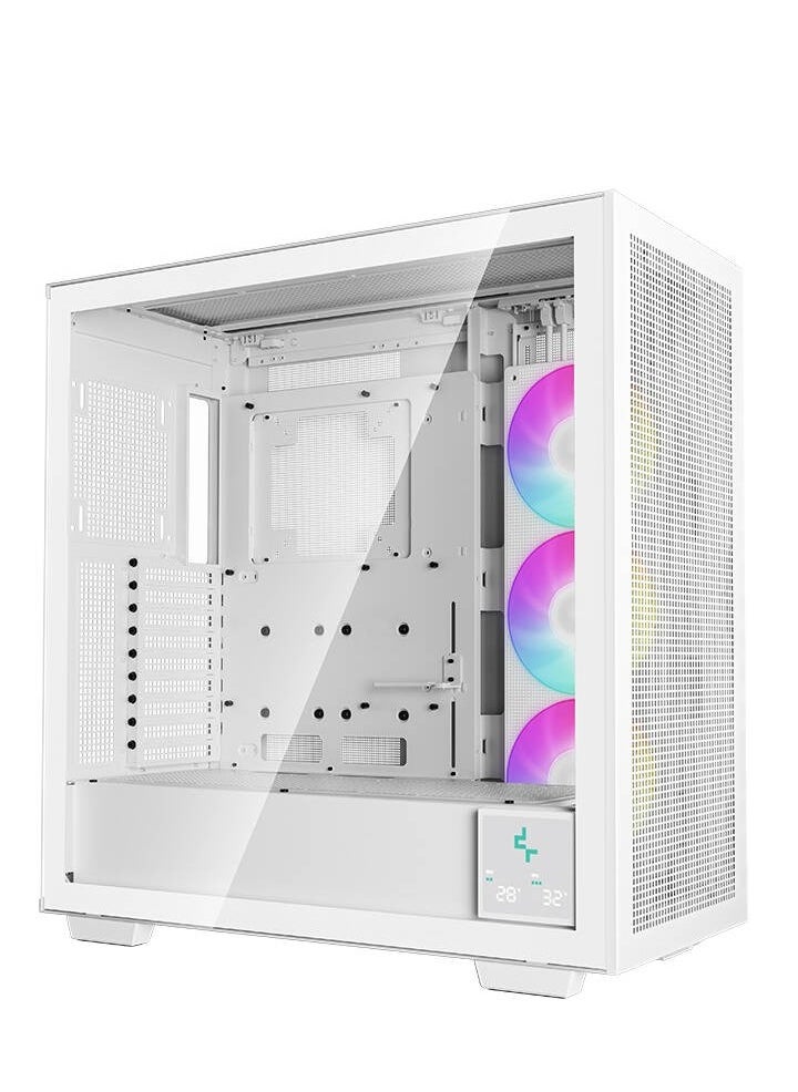 DEEPCOOL - Morpheus Full Tower ATX+ PC Case, Tempered Glass Side Panel, Up to 420mm Radiator, Real-time Digital Display, 1* 420mm ARGB Fan, 4* USB 3.0 / 1* USB Type-C, White | R-MORPHEUS-WHAPA1-G-1 - Image 1