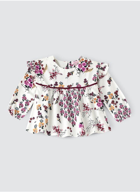 All over printed long woven top