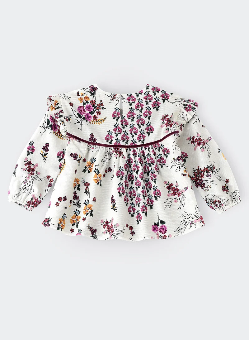 Jelliene All over printed long woven top