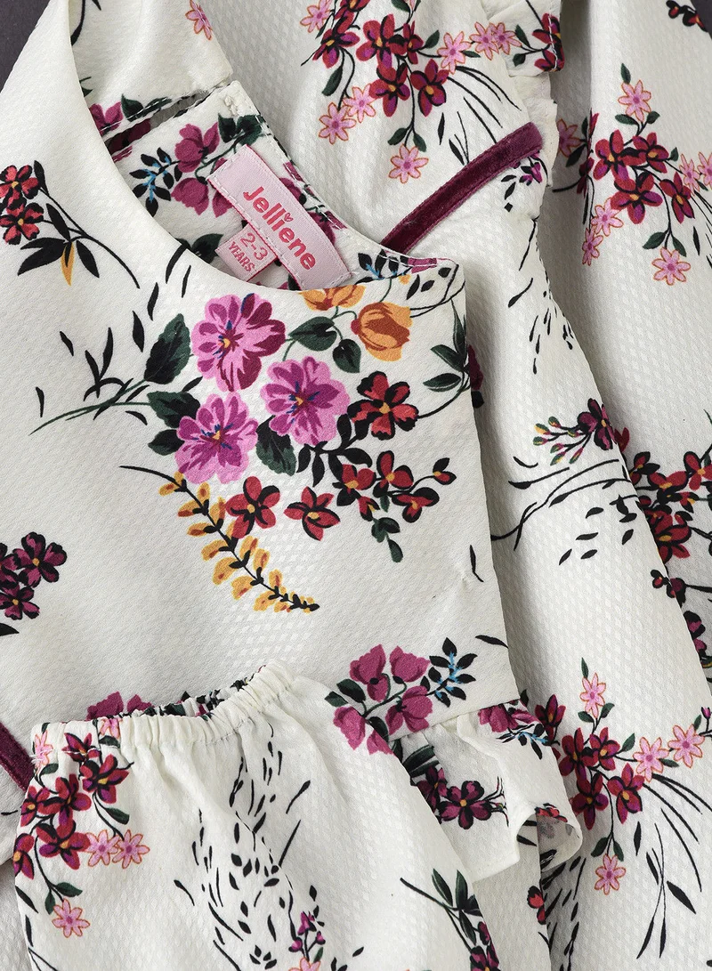 Jelliene All over printed long woven top