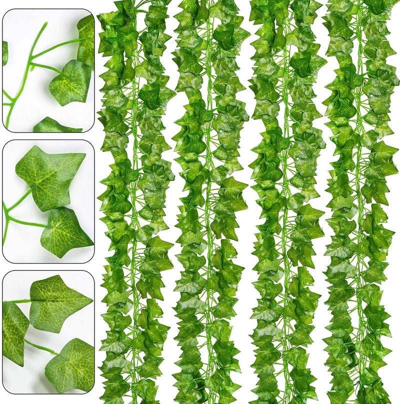 Dekorly Artificial Green Leaf Vine Money Plant Hanging, Artificial Ivy Leaves, Artificial Creeper Leaf Vine, Artificial Ivy Foliage, Ivy Wall Decor,Roof Decor | Each Plant 6 Feet (Green-B, 12) - Image 2
