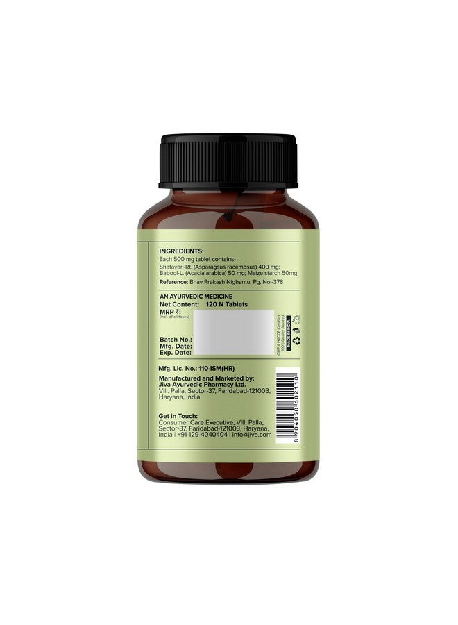 Jiva Shatavari Tablets 500gm | 100% Pure & Natural | Helps to Booss Immunity | Goodness of Shatavari, Babool, Maize & Starch | For Men & Women - 120 Tablets (Pack of 2) - Image 3