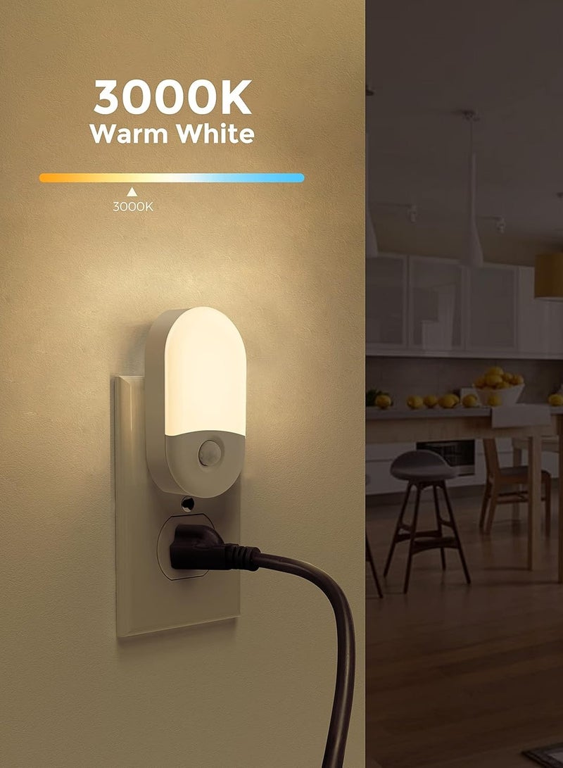 Necomi Wall Mounted Night Light, 2 Pieces LED Dimmable Night Light with Light Sensor, Soft Warm Light 3000K Automatic Night Light for Kids, Corridor - Image 3
