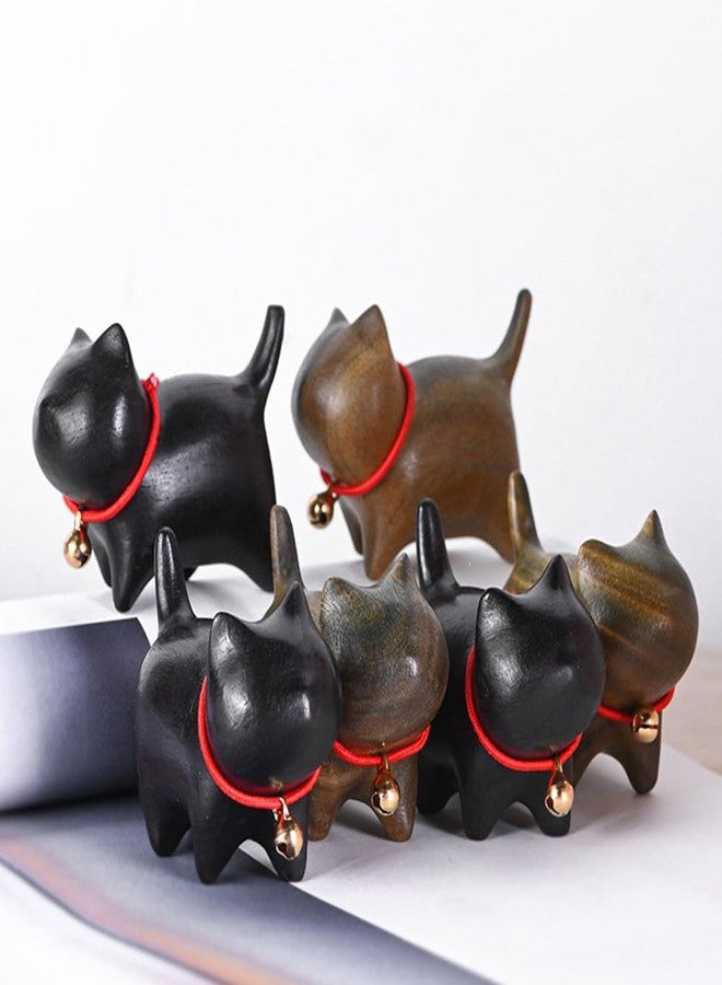 IMIKEYA Wooden Cat Chopstick Rest - Cute and Practical Cat Figurine Holder for Chopsticks, Brushes, Pens & More – Ideal Gift for Home and Office Decoration - Image 2