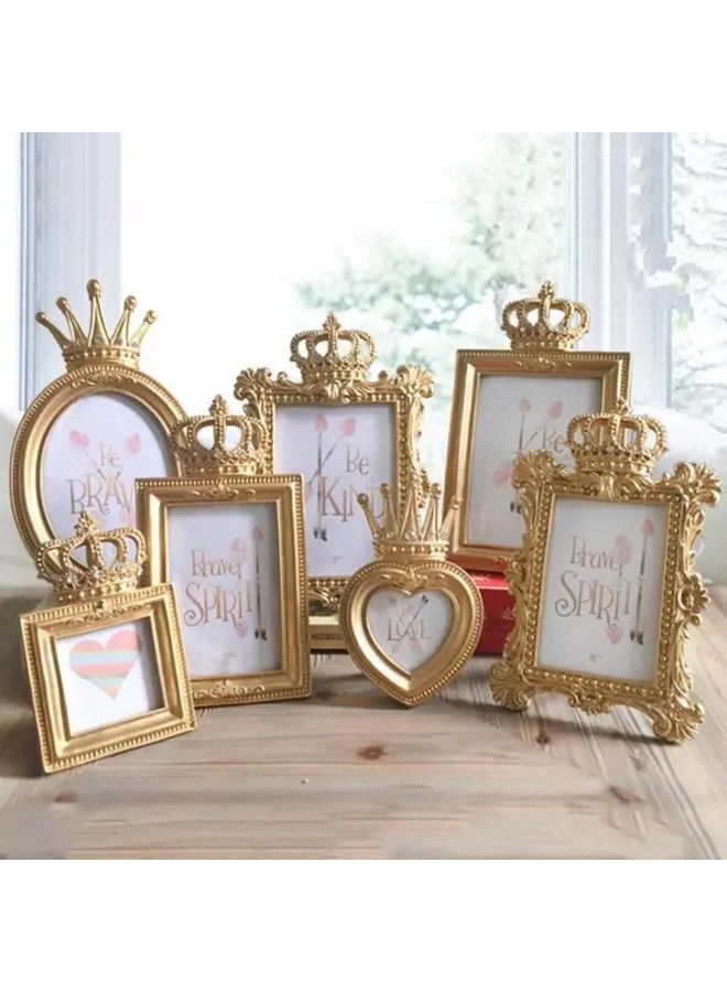 Golden Golden Crown Resin Photo Frame Baroque Luxury Vertical Desktop Decor With Ornate Carvings 7 Inch Rectangle Frame For Home And Office Display Elegant Home Decor Intricate Carving Detail Tabletop Display Detailed Craftsmanship Gift Shoppers - Image 5
