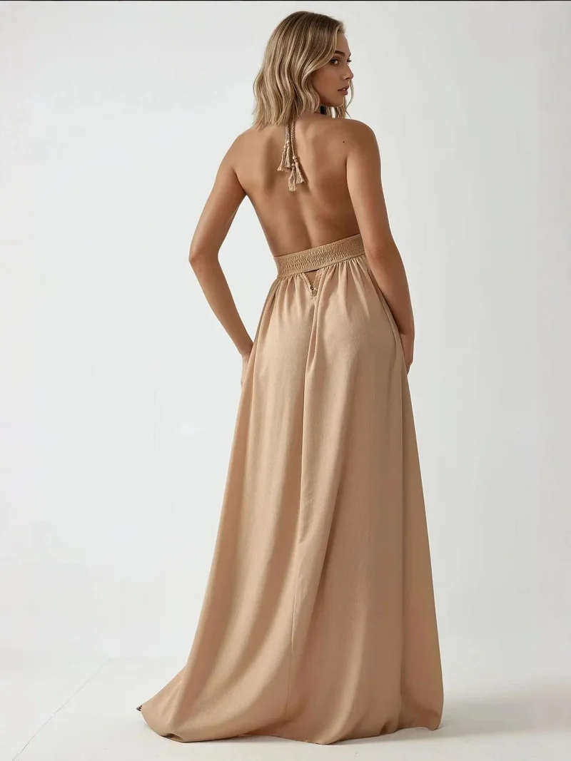 HICCUP V-Neck A-Line Maxi Dress