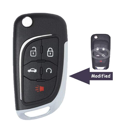 Keyecu Modified 5 Button Flip Remote Key Shell Case for Chevy Camaro Cruze Equinox Malibu ,Just a Key Shell - Image 2