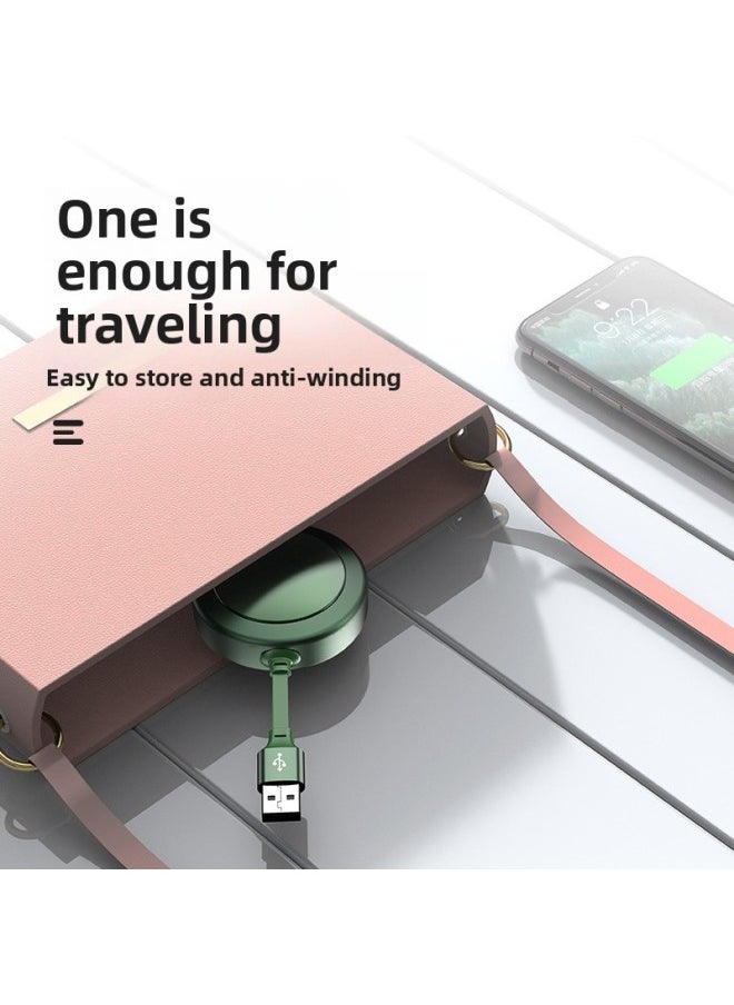 Generic - One-to-three Retractable Fast Charging Data Cable For Apple Type-c Android Single-pull Three-in-one Mobile Phone Charging Cable-Color:Gray Black-Model:XD-S022P - Image 1