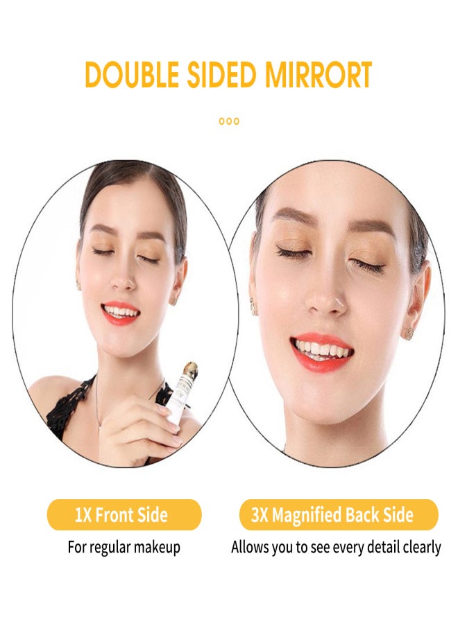 6in Wall Mounted 360° Rotatable Makeup Mirror 1X/3X Dual Sided Silver Coated Mirror with Foldable Arm, Silver Requires Drilling Holes - Image 4