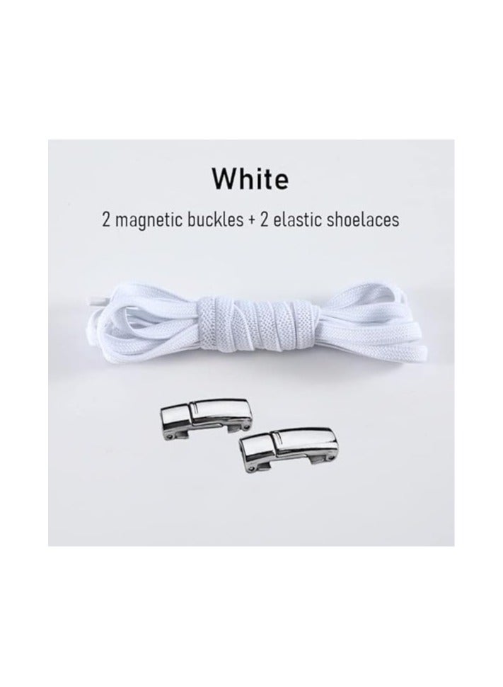 Elastic Shoelaces with Metal Magnetic Closure, Flat Shoelaces, for Kids, Adults, Seniors, Teens