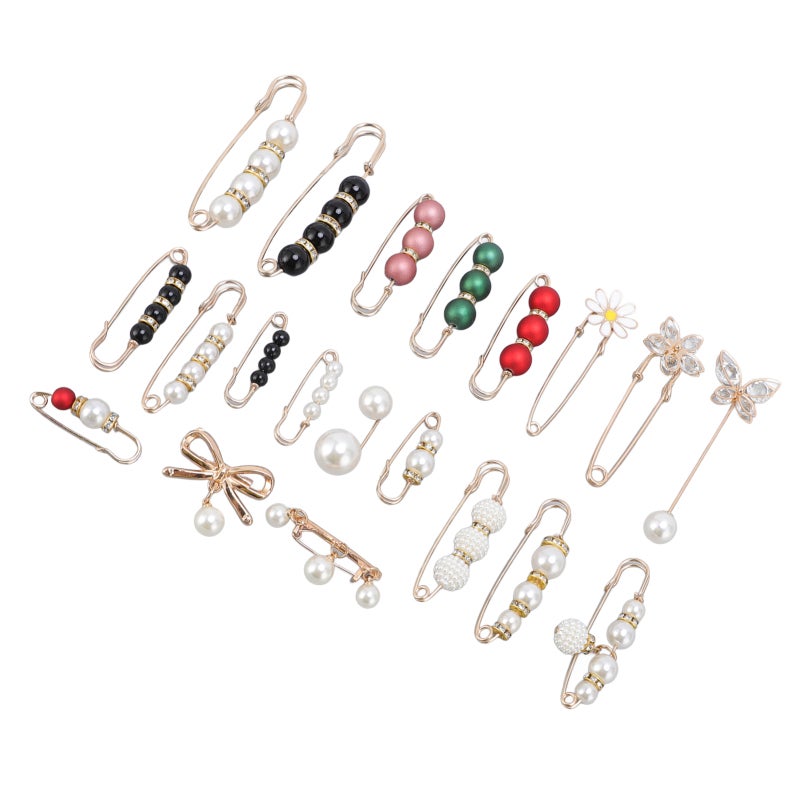 Pearl Brooch Pants Waist Clips: Adjustable Clothing Tightener - 20 Pieces With Secure End Design, Stylish Functional Clothing Fastener for Home Wardrobe, Weddings, Parties & Masquerades - Image 2