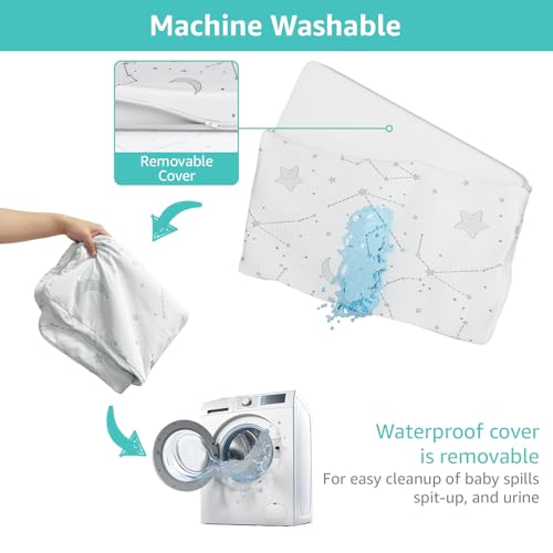 YENING Pack and Play Mattress Topper Baby Pack N Play Mattresses for Playpen and Playard with Washable Cover 38"x26"x1", 1 Pack Firm Foam - Image 5