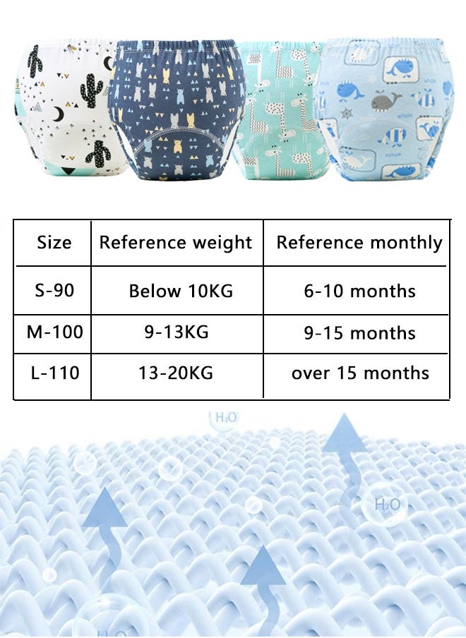 Super ZYouth 4 Pieces Baby Potty Training Pants, Cloth Diaper for Boy and Girls, Breathable Potty Training Underwear, Size 100 / 110  - Image 2