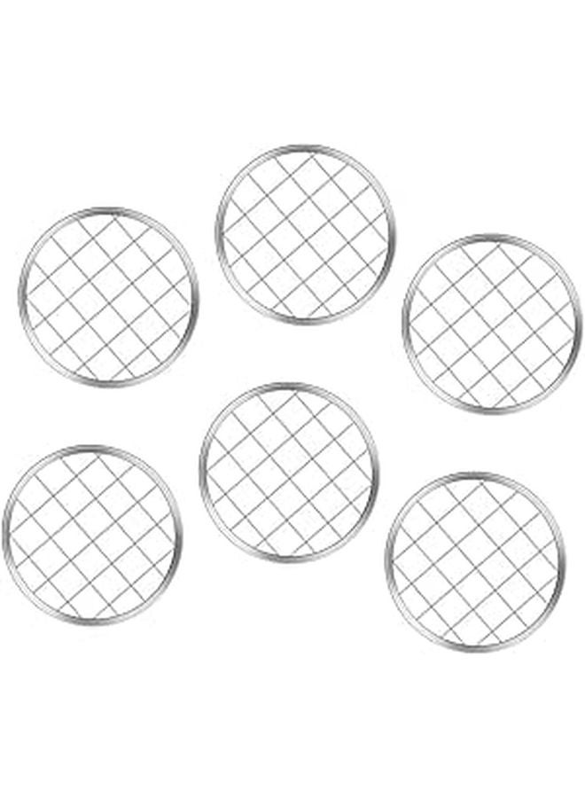 6pcs 86mm Metal Mesh Floral Grid Screw On Lid For Mason Jar Decor And Storage - Image 1