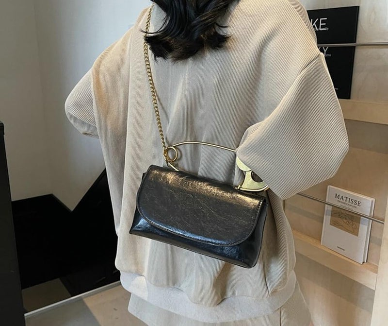 Hzxsny 2025 Trendy Tote Bag Womens Paper Clip Small Top Handle Purse Hobo Clutch Faux Leather Crossbody Bag Shoulder Handbag Purse - Image 2